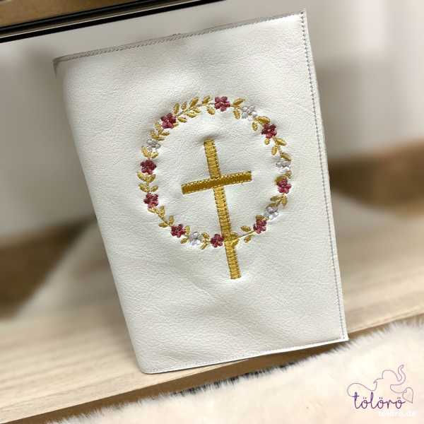 Gotteslobhülle kleiner Blätterkreis mit Kreuz