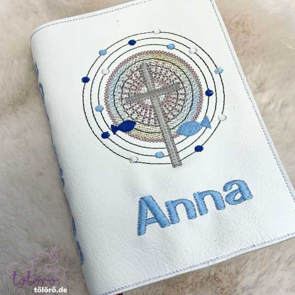 Gotteslobhülle  Kreuz mit großem Lichtkreis und Fische „Theo“