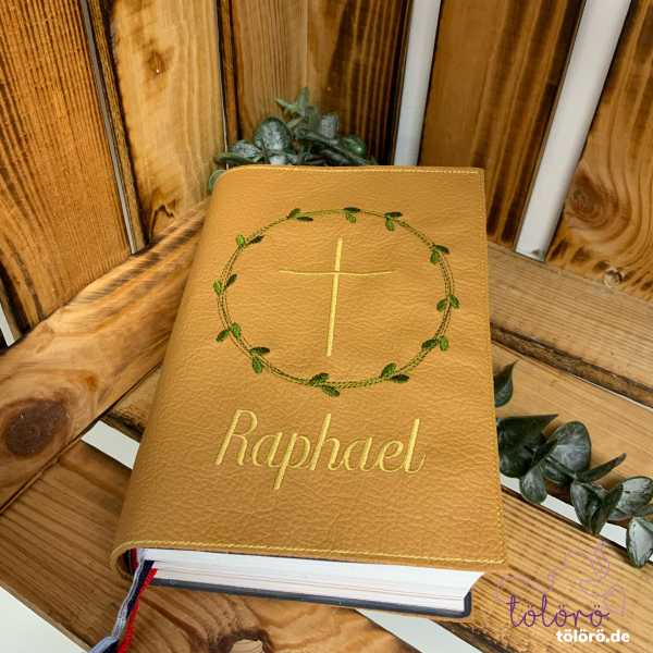 Gotteslobhülle Blätterkreis mit Kreuz